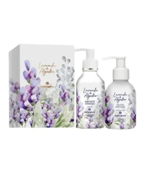 KIT CAIXA LAVANDA E ALGODAO SAB LIQ 140ML HID DC 120ML