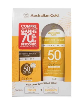 AUSTRALIAN GOLD- PROTETOR SOLAR FACIAL + PROTETOR SOLAR CORPORAL